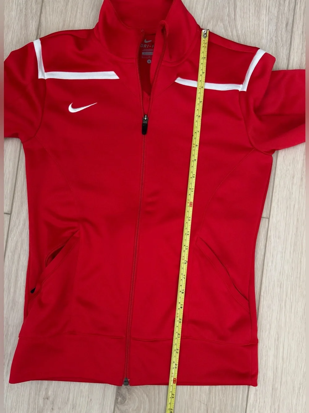 Nike Women’s retro small red/white dri-fit track jacket long sleeve full zip